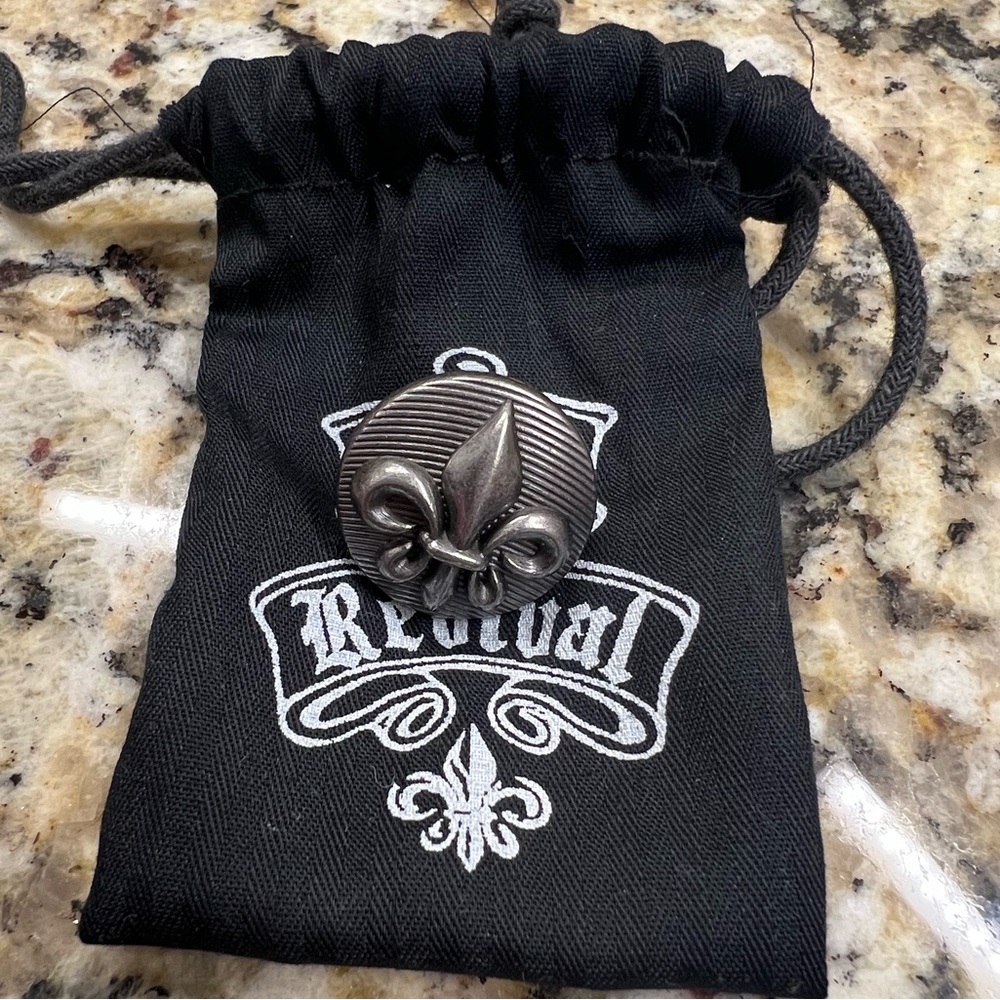 Rock Revival Replacement Metal Button Dark Gray Silver Tone Large Size Black Bag